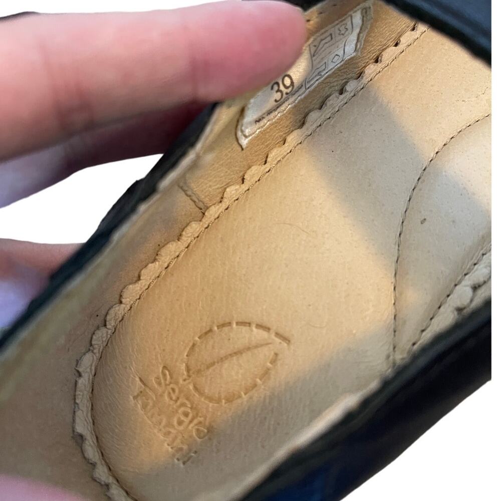 Sergio Tomani 9 Luxury Leather Mary Janes Slip On Straps Shoes Black EU39 - Picture 6 of 7